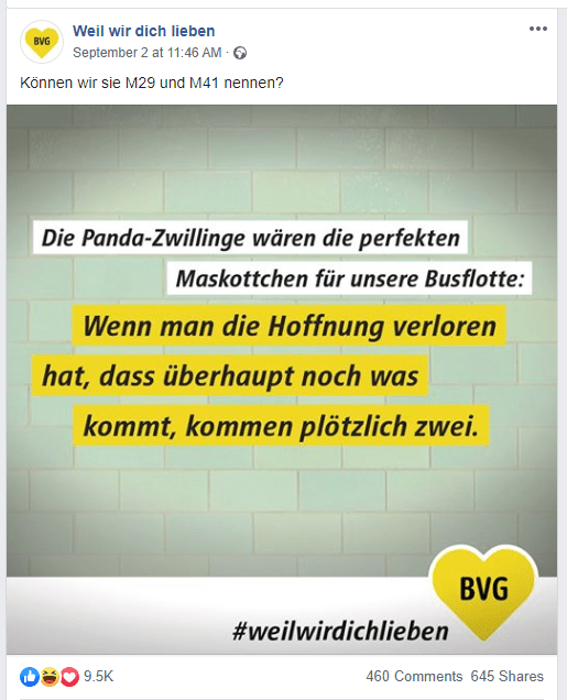 Tweet Berliner Verkehrsbetriebe